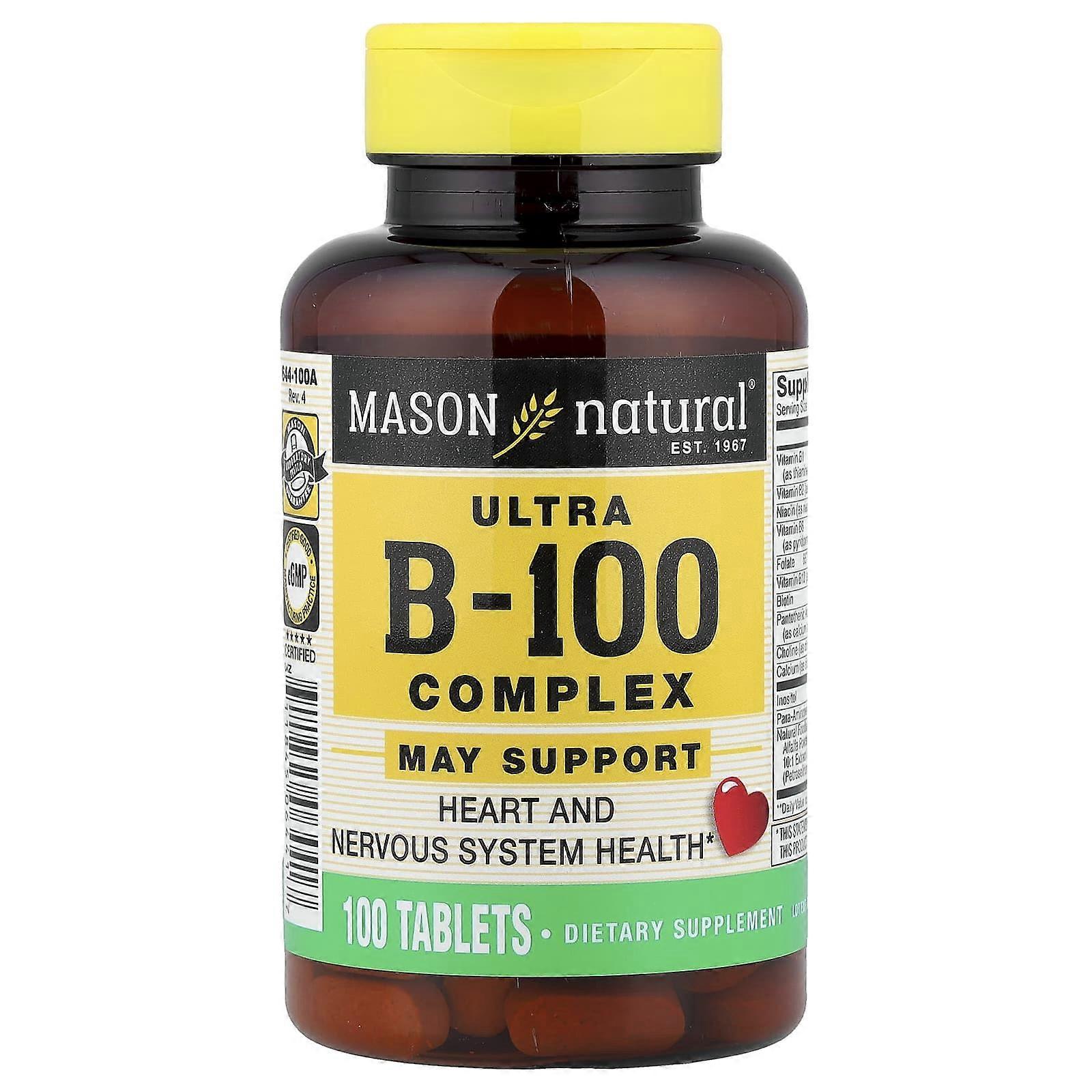Mason Natural, Ultra B-100 Complex, 100 Tablets, 2-Pack