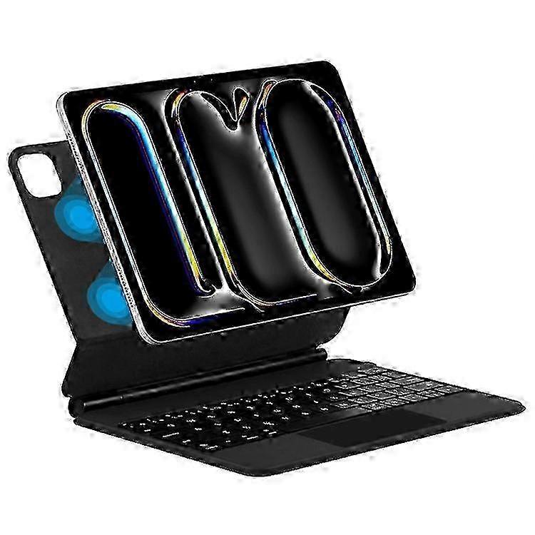 Leather Stand Cover with Bluetooth Keyboard & Touchpad - Compatible Accessory for iPad Pro 13 Tablet