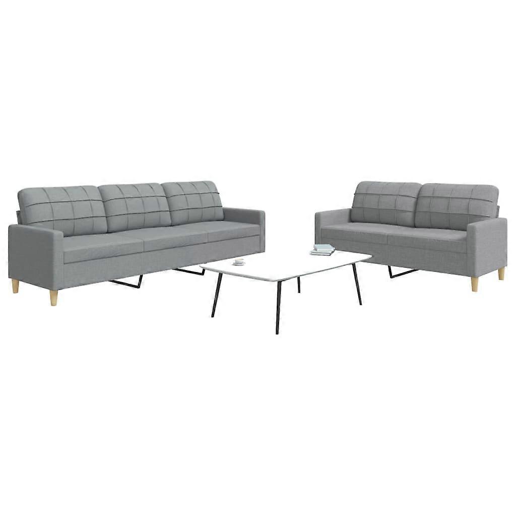 2-tlg. Sofagarnitur Hellgrau Stoff, SKU: 3278319