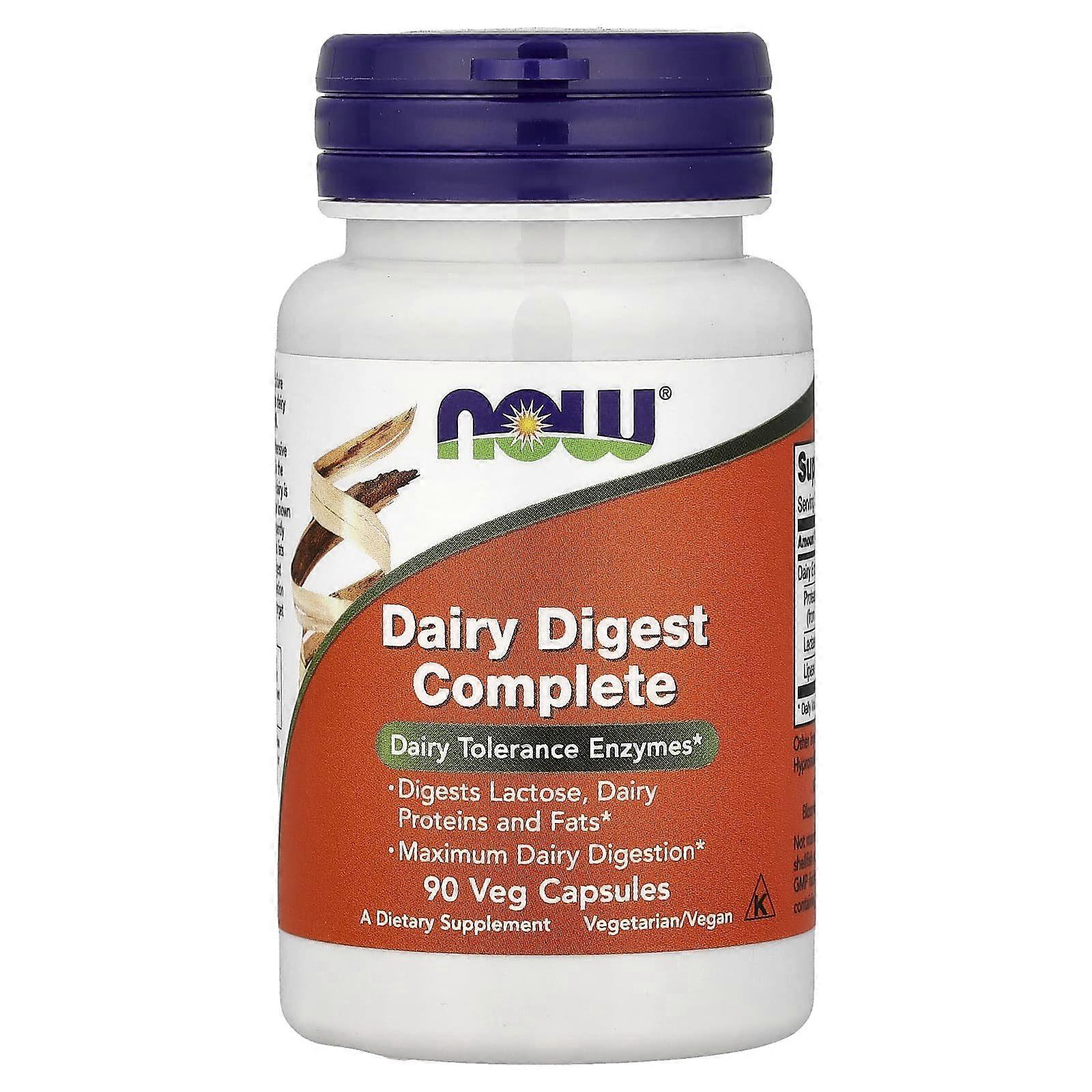 NOW Foods, Dairy Digest Complete, 90 Veg Capsules, 2-Pack