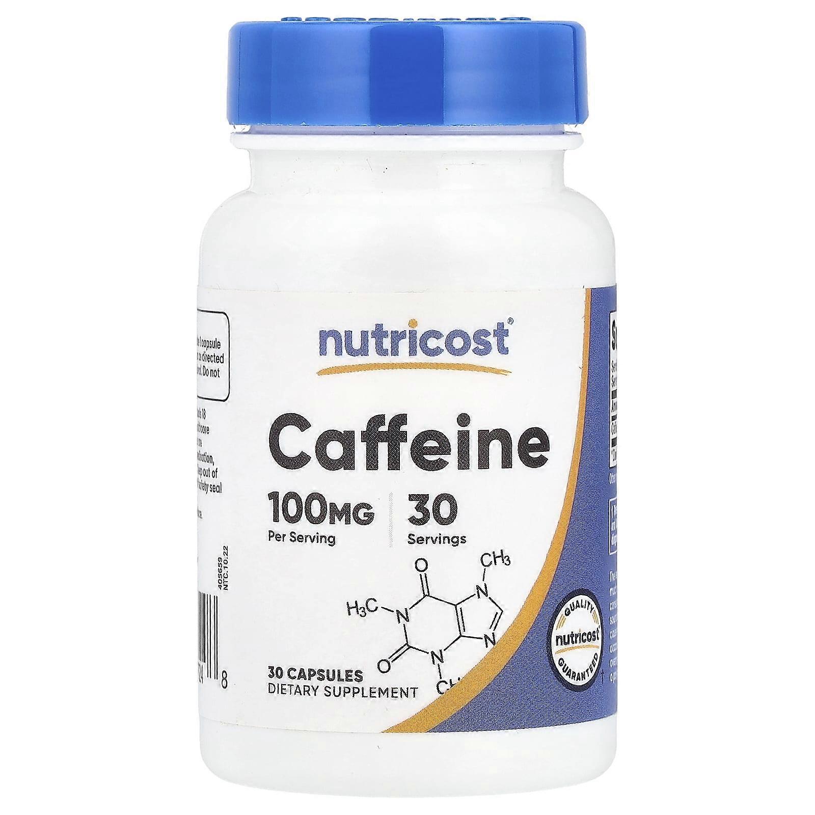 Nutricost, Caffeine, 100 mg, 30 Capsules, 4-Pack