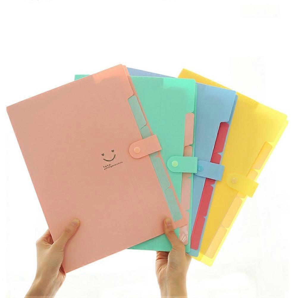 Plastic File Folders A4 Size Snap Closure Accordion Folder Document File Folder (Purple)