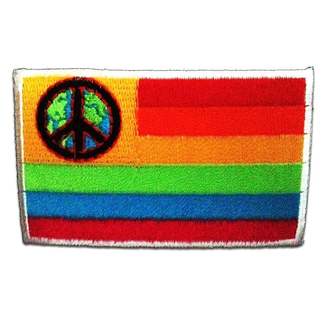 Patch / iron-on patch - Peace rainbow - colorful - 7.6 x 4.7 cm - Iron-on patch