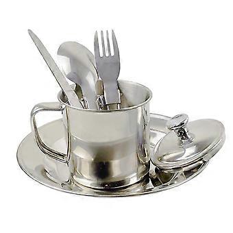 Camping Cookware Set with Utensils, Durable Stainless Steel, Compact for Hiking and Backpacking