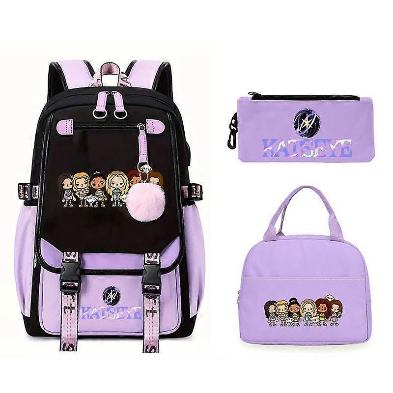2026Katseye backpack large capacity casual backpack three piece set