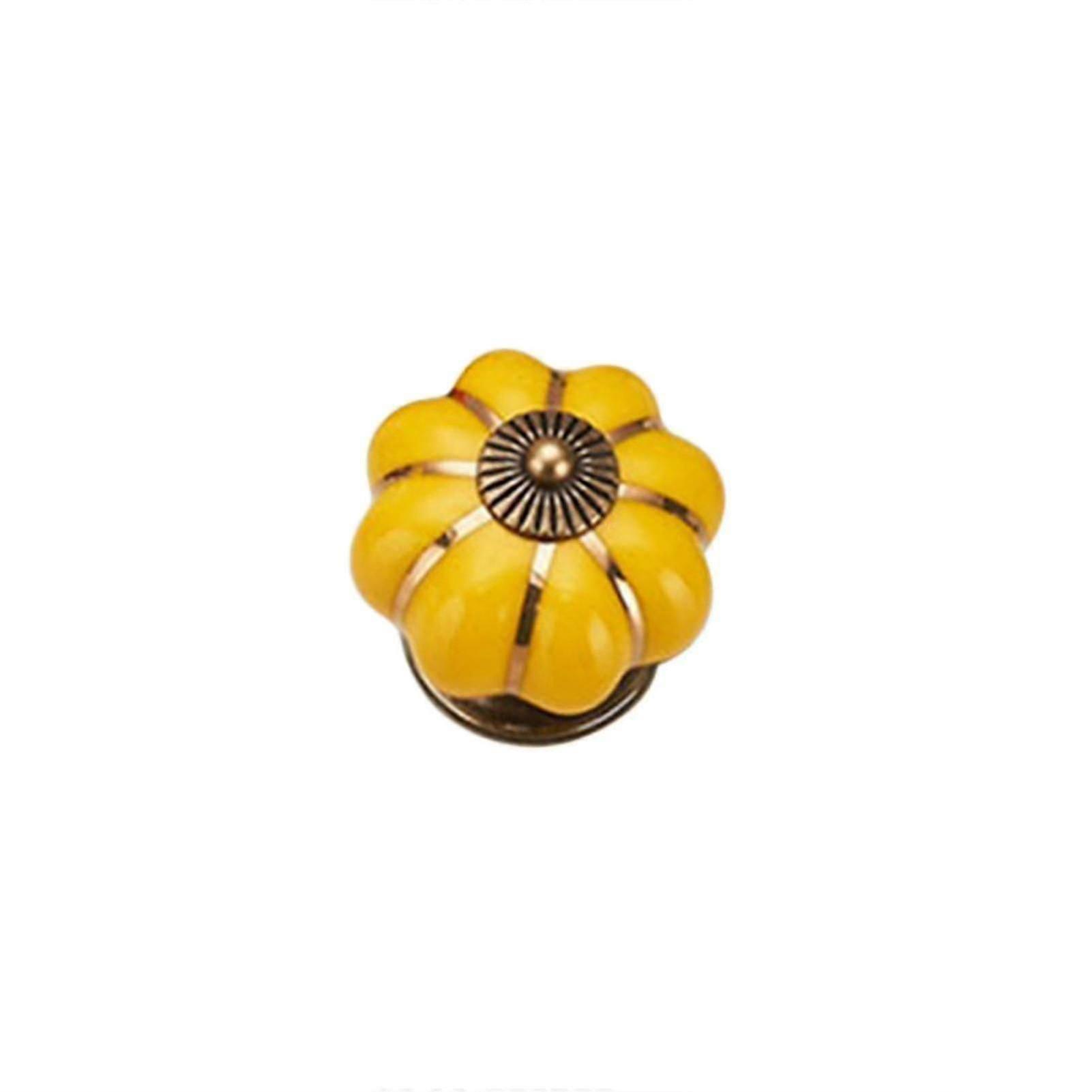 Vintage Pumpkin Ceramic Cabinet Knobs, 2-Piece Set