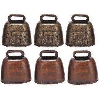 6 Pcs Copper Cow Bell for Pet, Livestock, Christmas Decoration, Gift