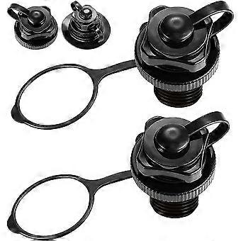 2 pezzi di valvola dell'aria del gommone della barca, Boston Spiral Air Plugs Quick Inflate, zattera, piscina barca-nero