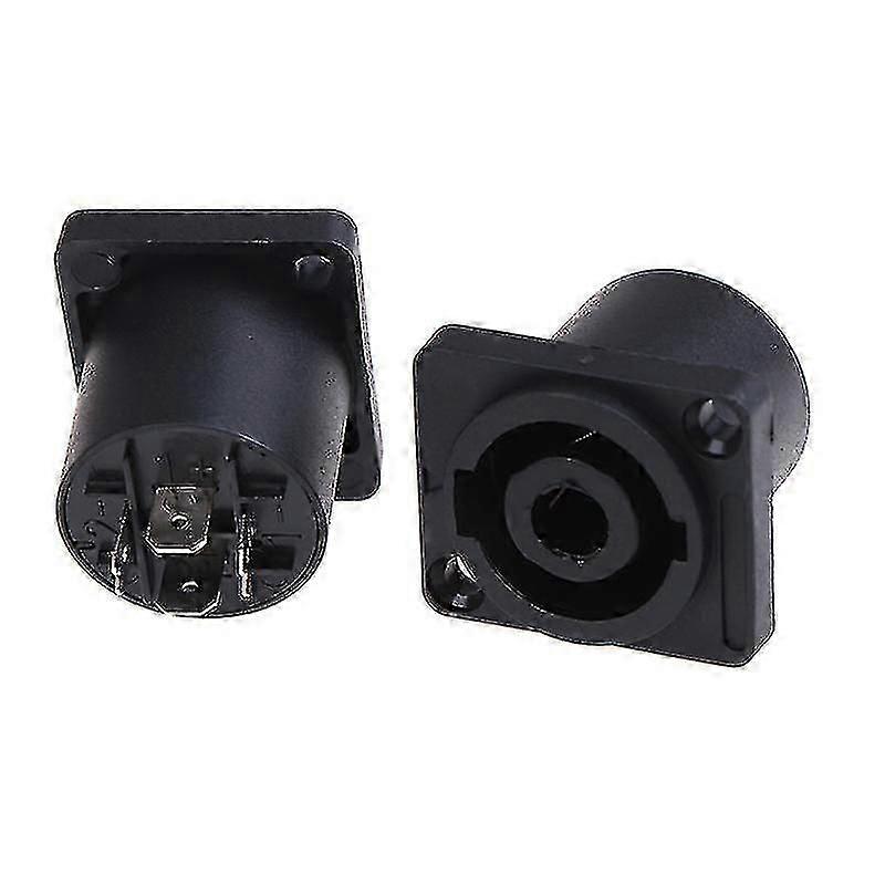 2x Female Jack Audio Speaker Connector, 4-Pole Panel Chassis Socket, Compatible with Speakon