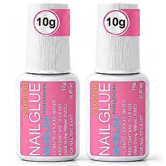 This 2-pack of super-strong nail glue comes with a brush. It's a semi-solid gel nail glue that's long-lasting and durable, requires no UV lamp, is su