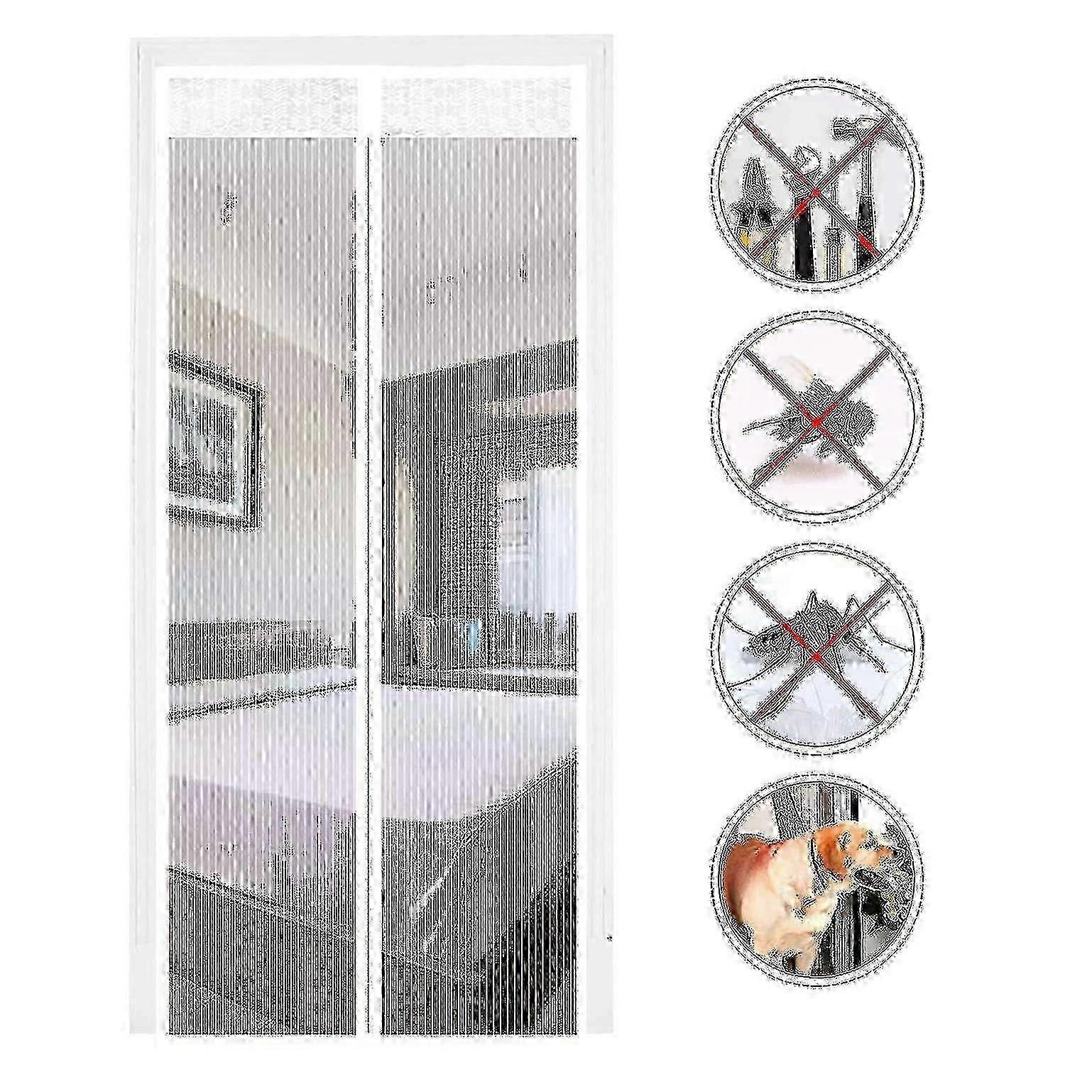 Magnetic fly screen for balcony with automatic closing