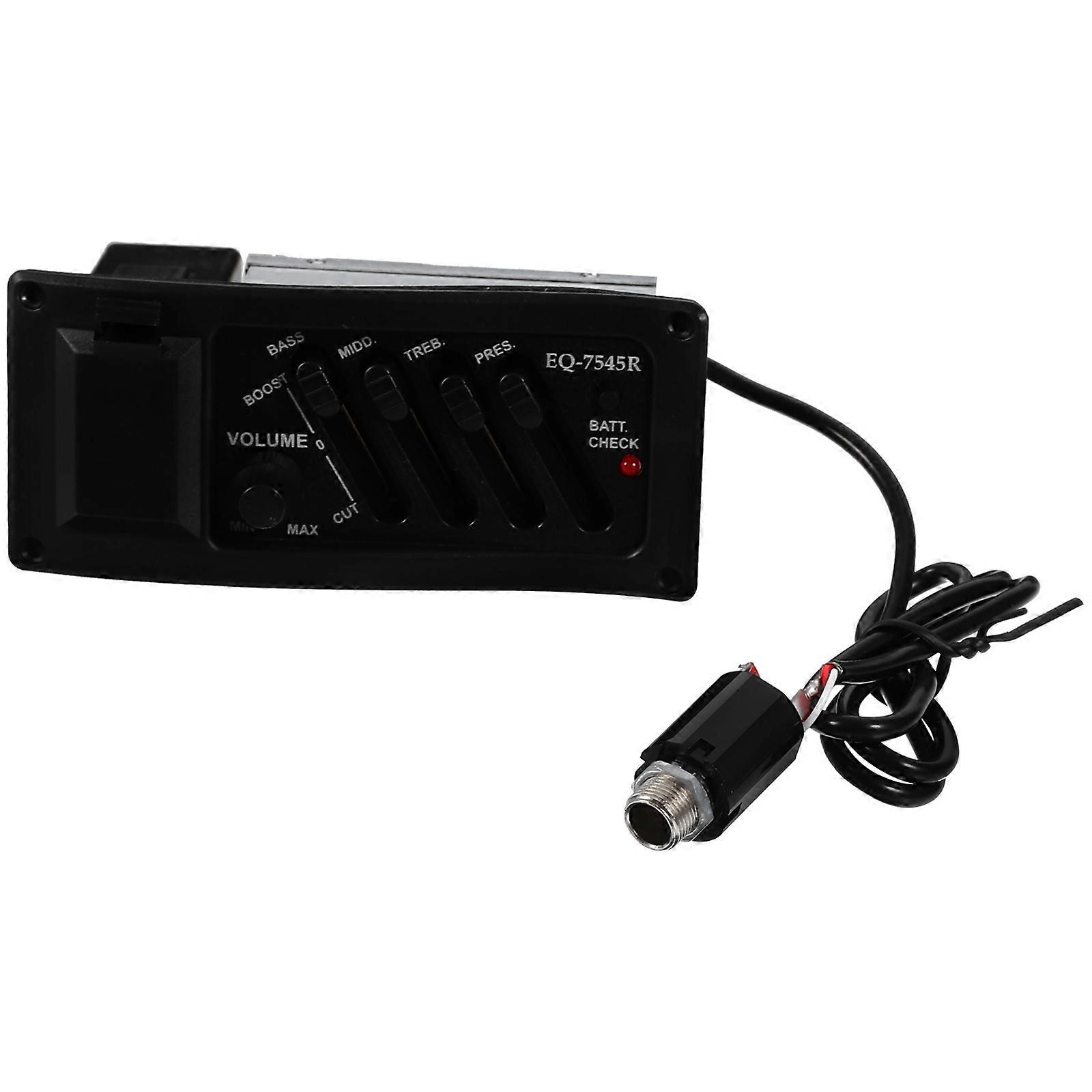 4 Bands Eq Pickup Equalizer for Folk Guitars 1 Unit Black