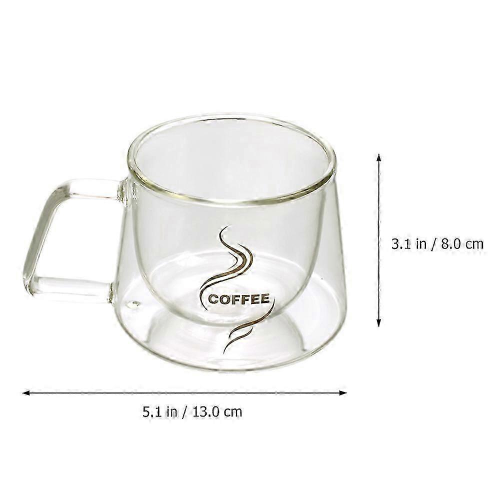 Coffee Glass Cup for Drinking 7Pcs Transparent Double Layer Cups