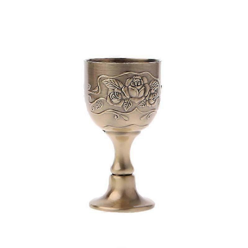 Small Handmade Copper Goblet Engraved Flower Pattern