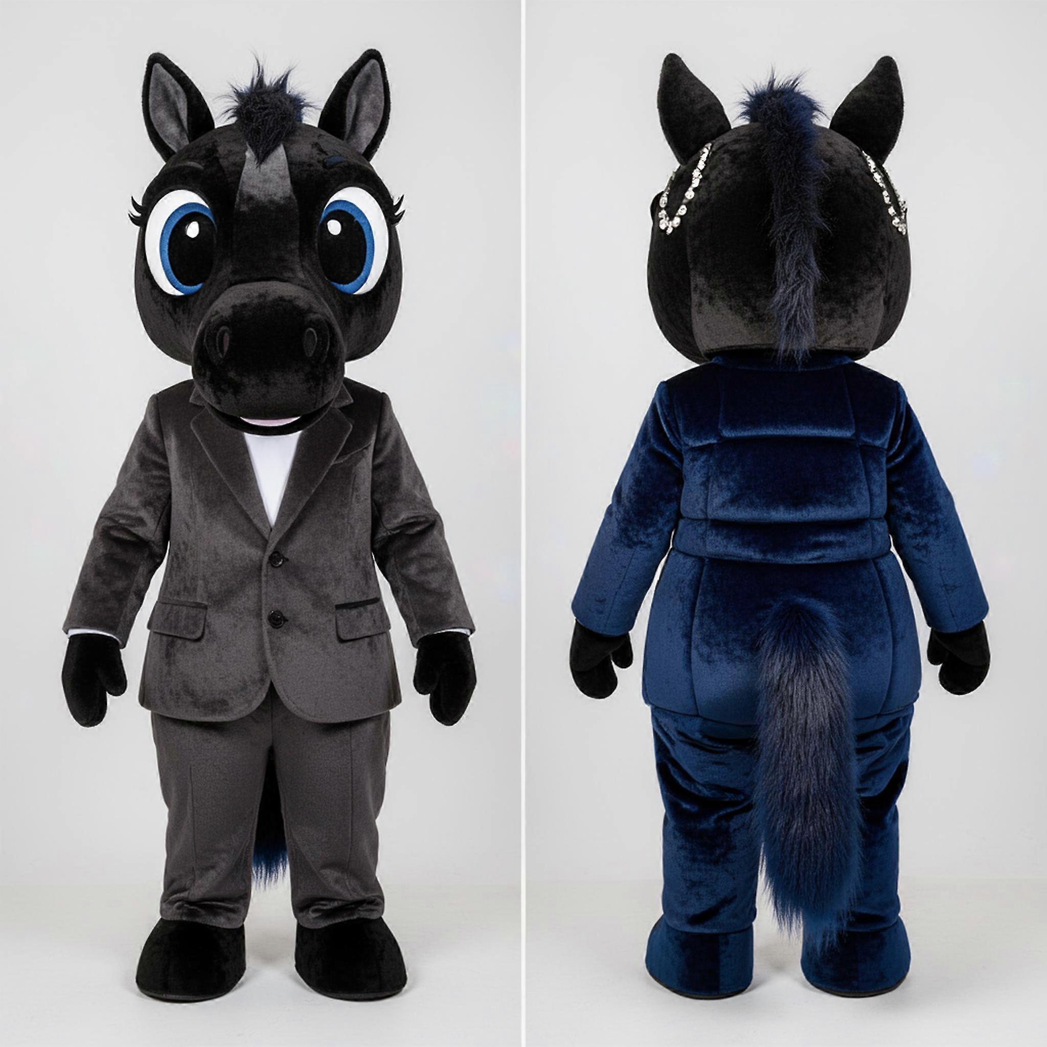 MASTICOT Midnight Black Velvety Mare Mascot