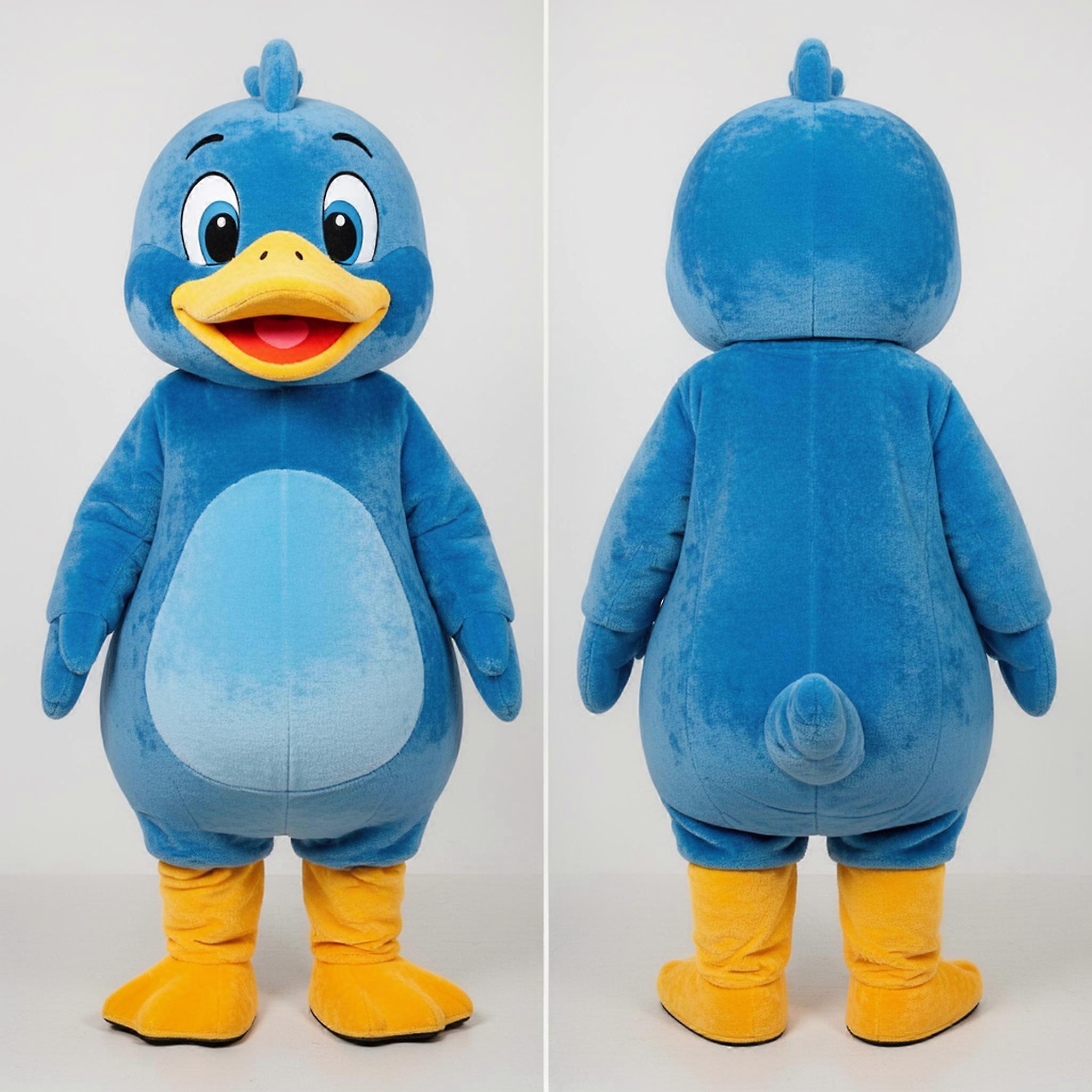 MASTICOT Azure Cartoon Duck Mascot