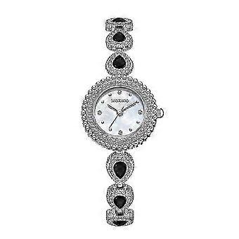 MOKAGO Women's Diamond - Embellished Elegant Watch with Black Gemstone Bracelet - Luxury Timepiece for Fashion Enthusiasts 26-27