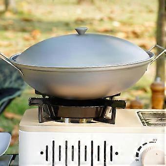Ultralight Titanium Camping Cooking Pot 24cm compatible with Picnic and Outdoor Stir Fry