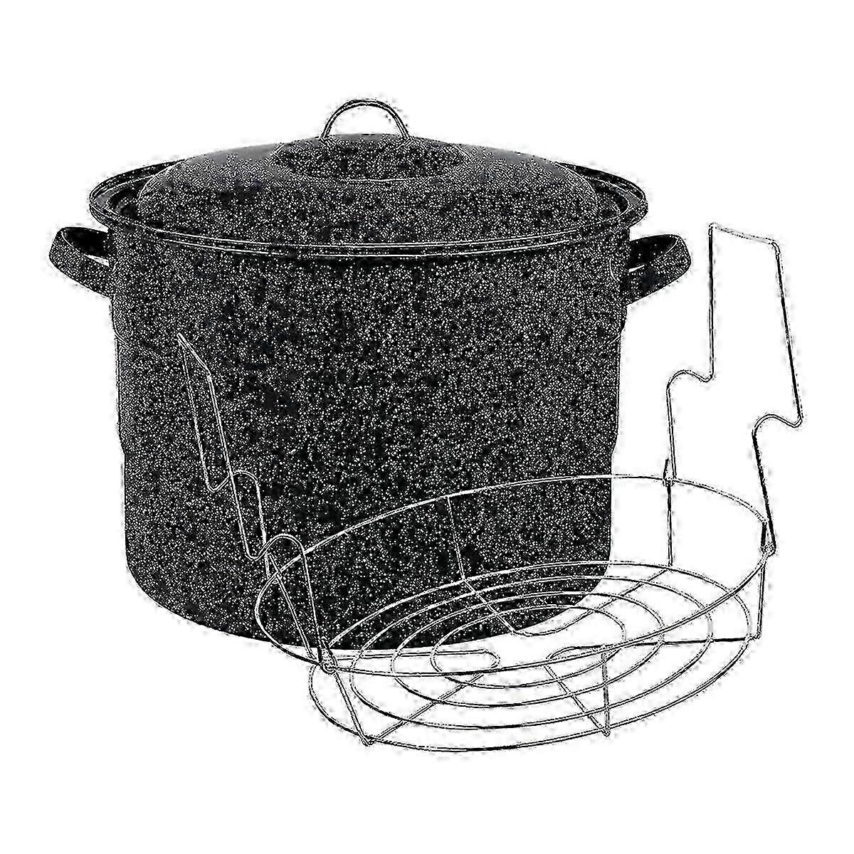 2Pcs 21.5-Quart Water Bath Canner with Jar Rack KitchenwareDoes not include pot