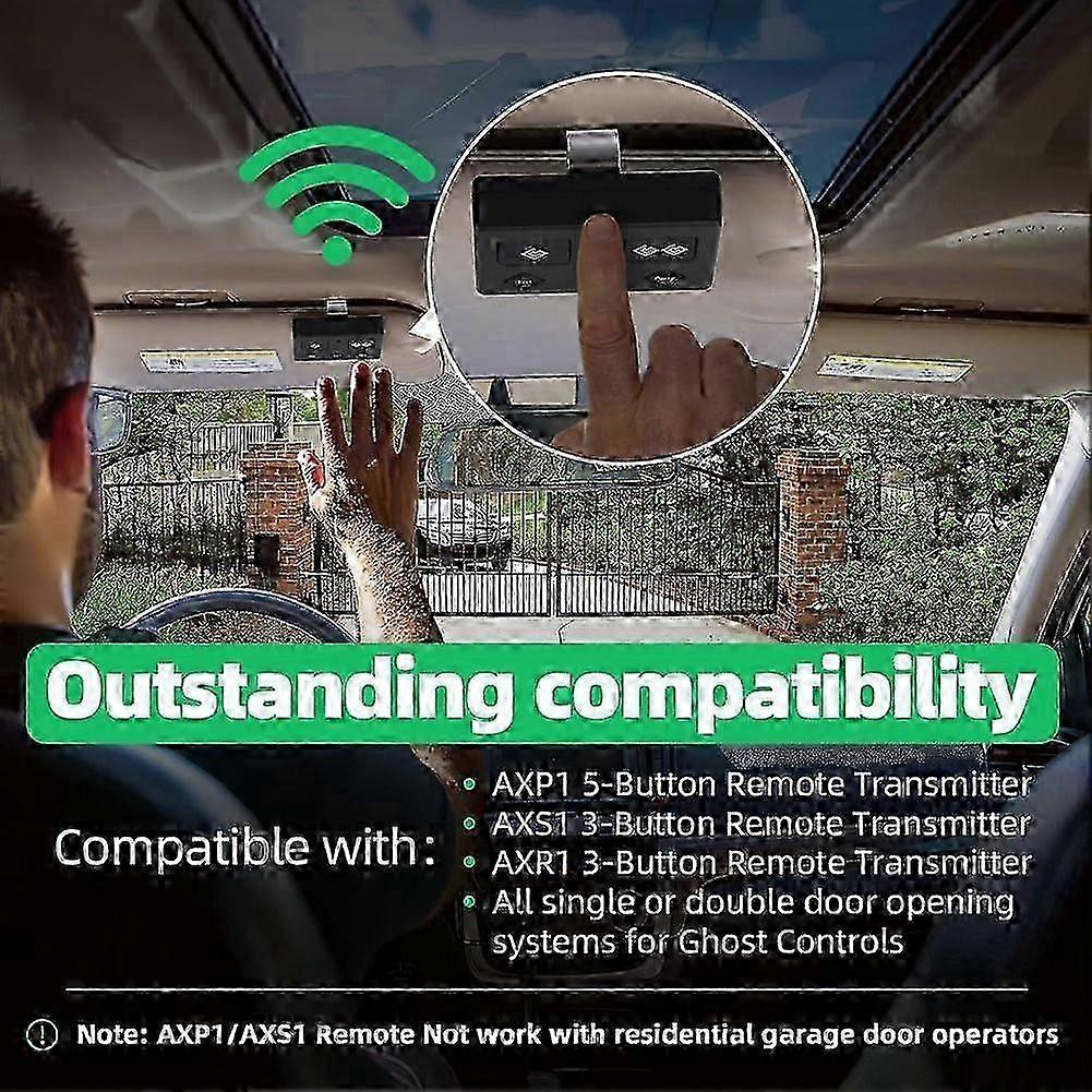 2pack Universal Gate Opener Remote Compatible with Ghost Controls - Fits Single and Double Opener Systems