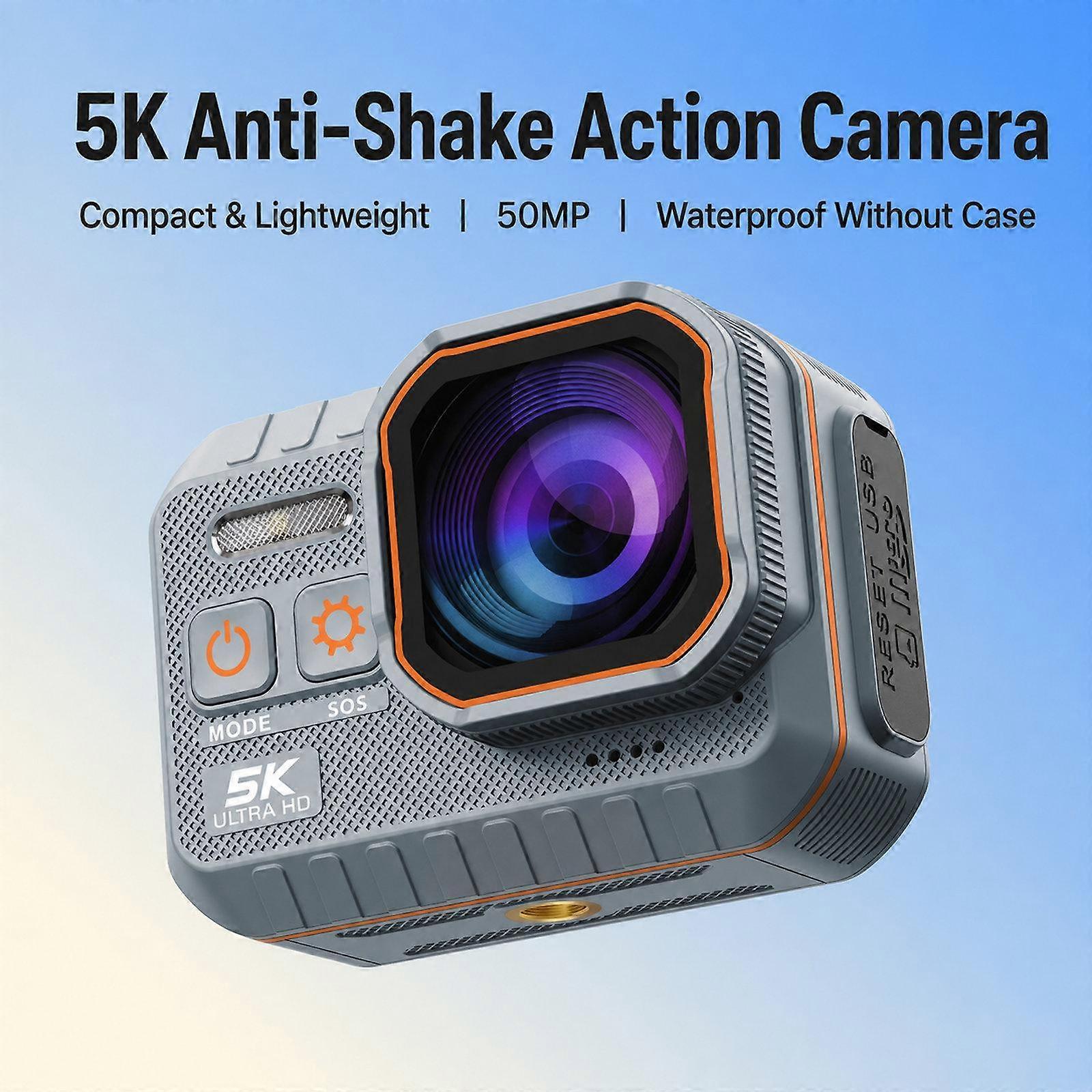 SC002 Pro 5K 2-inch Screen Action Camera IP68 Waterproof Camera