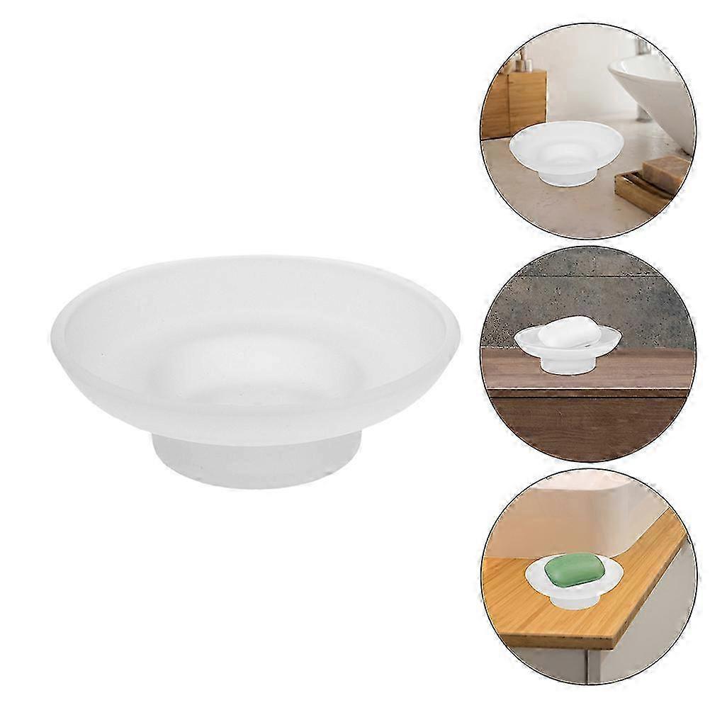 Clear Glass Round Soap Dish 2 Pack