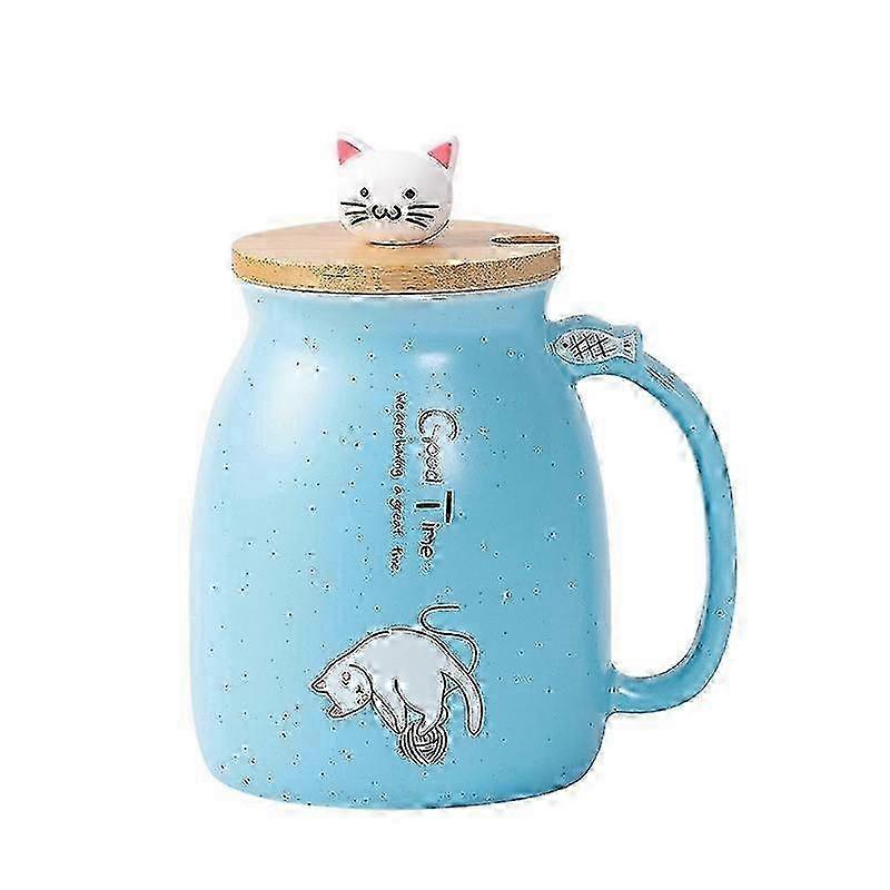 Cat-Themed Ceramic Mug 450ml Set