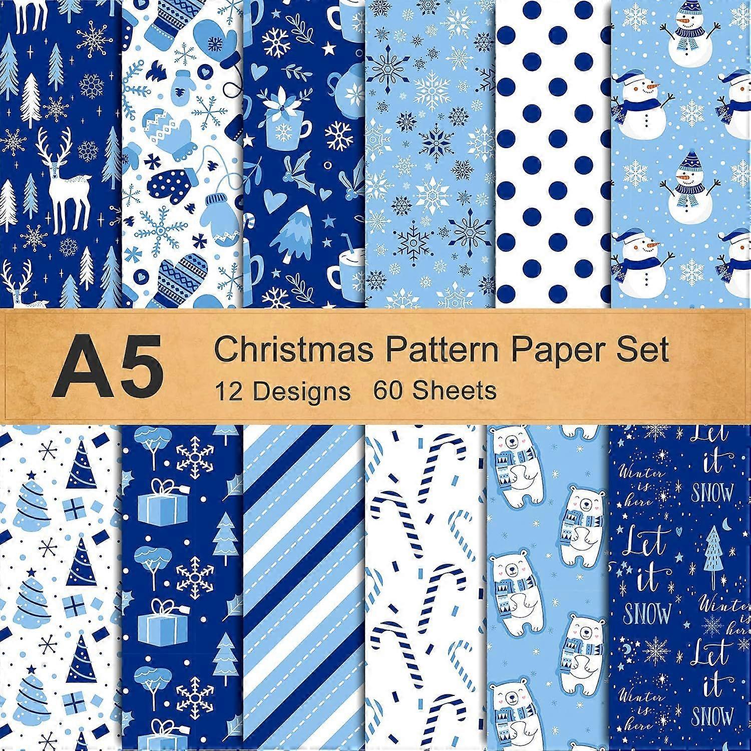 Christmas Pattern Paper Set - A5 Size 60 Sheet