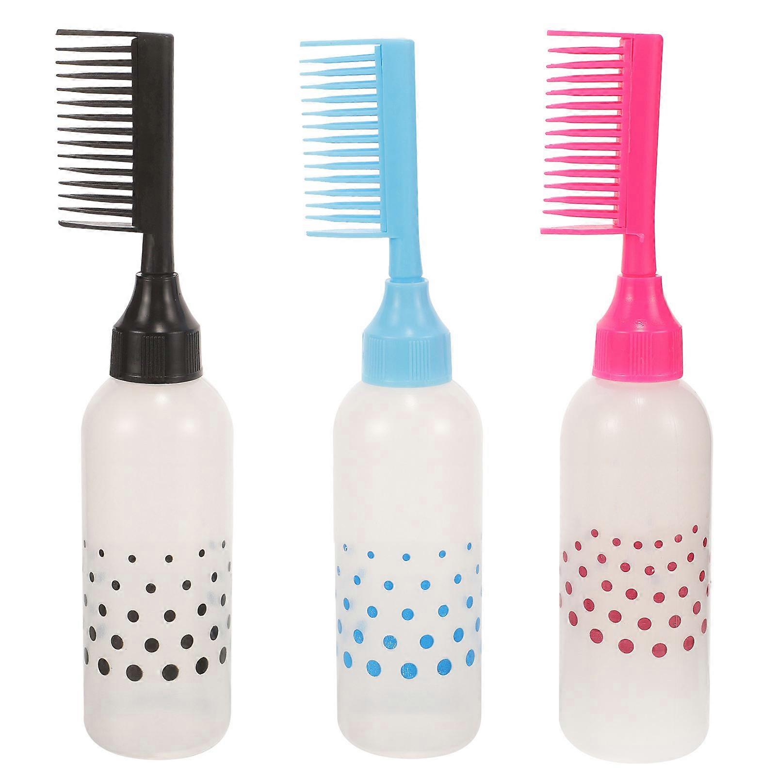 Hair Dye Comb Bottles Root Comb Applicator for Precise Coloring 3Pcs