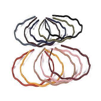 Wavy Headband - for Women Frosted Simple Versatile Wavy Hairband 180 Stretch Plastic Fashion Headbands for Sports Outdoor Random_HP