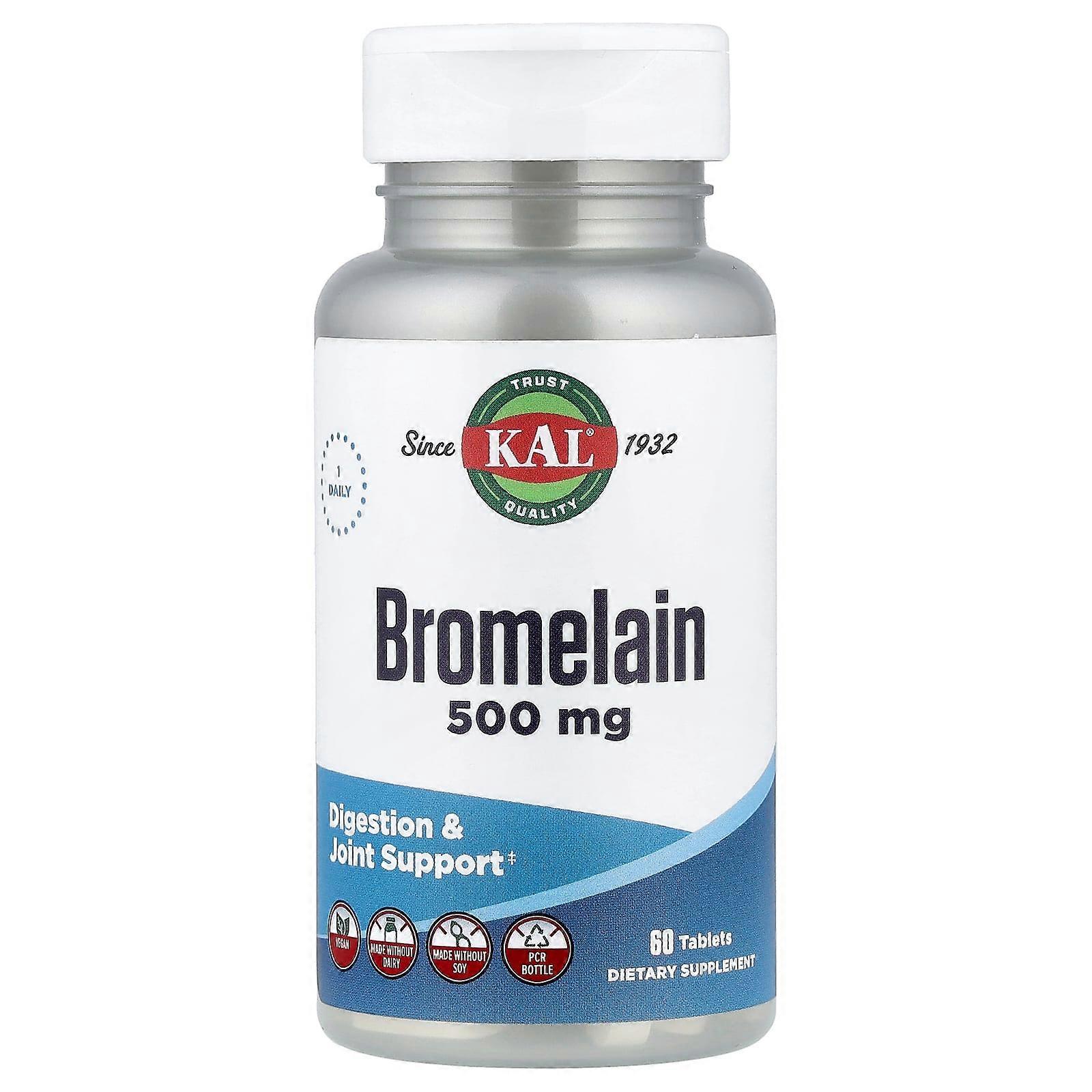 KAL, Bromelain, 500 mg, 60 Tablets