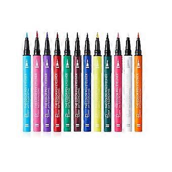 12Pcs/Set Eyeliner Pen Glitter Waterproof Natural Extract Neon White Matte Liquid Eyeliner Pencil Makeup Tool for Female QinHai