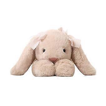 Long Eared Bunny Plush Toy - Soft Stuffed with Plaid Bow