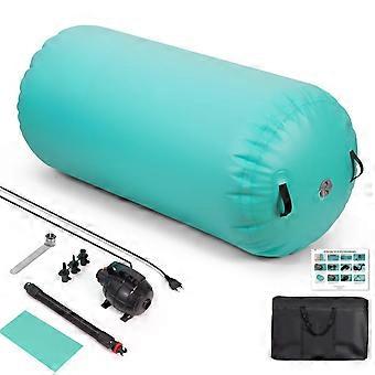 Inflatable Yoga Mat Gymnastics Cylinder - 120 x 70 cm - Double-walled Fabric - Green.