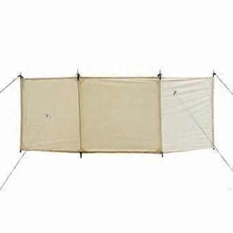 Dreieckiger Paravent Garten 450x140cm, Oxford Stoff Zaunblende mit 2 Stangen,