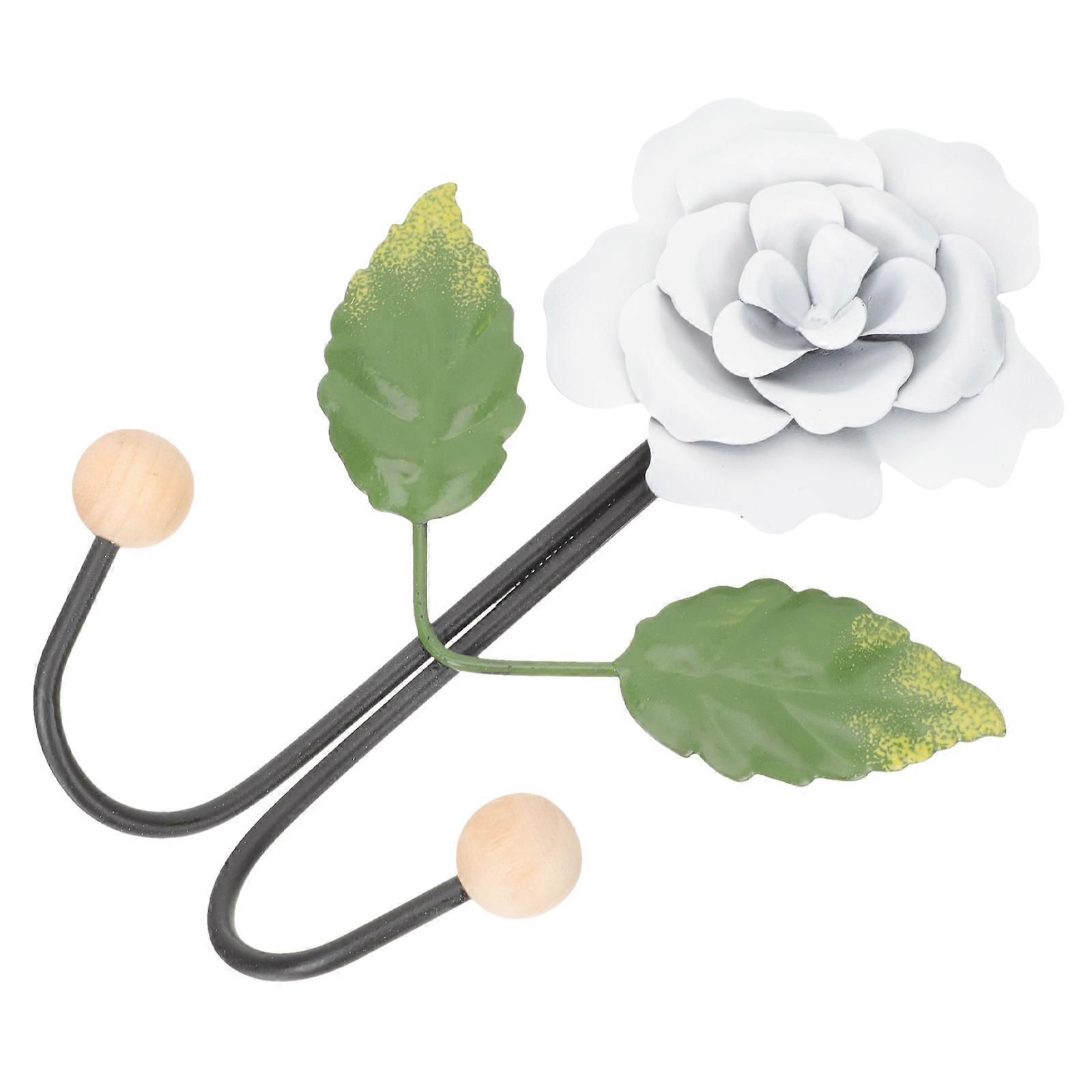 Home Hooks Rose Design Wall-Mounted Key Hook compatible with Bathroom 2Pcs