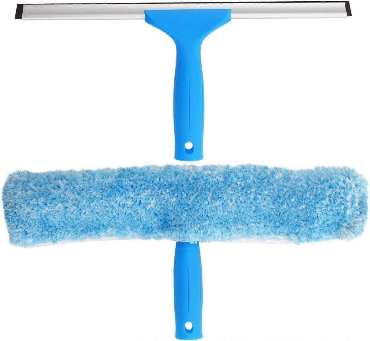 Professional Window Cleaning Set - Scraper and Microfiber Window Cleaner, 35 cm