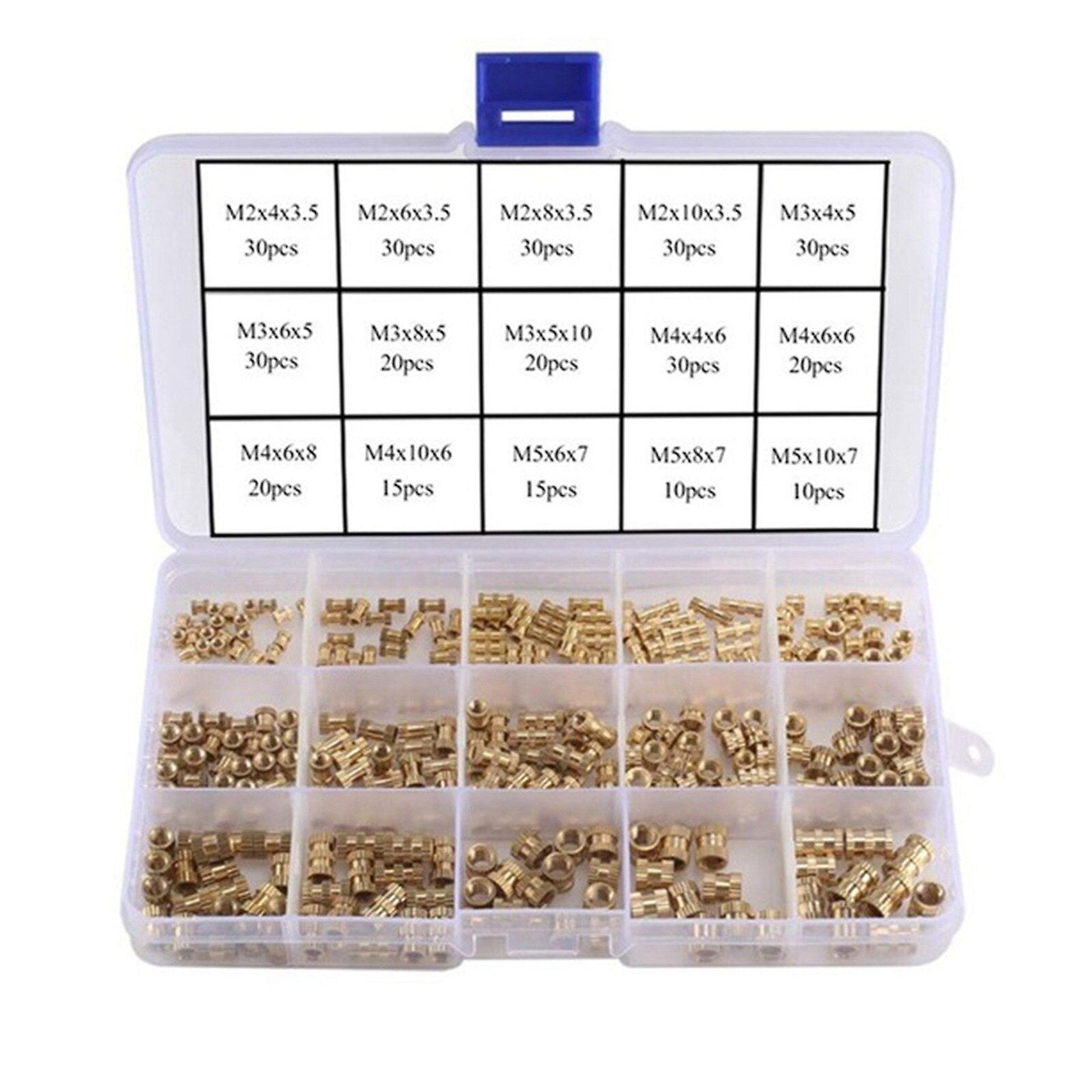 330Pcs Female Thread Knurled Nut M2 M3x3mm M4 M5 Brass Threaded Insert Round 1