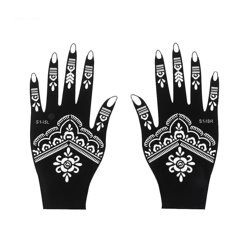 S145 1 Pairs Flower Lace H s Henna Stencil Glitter Airbrush
