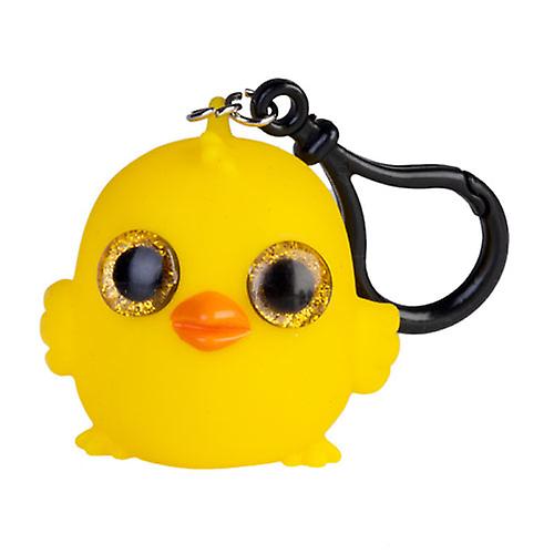 CHICK Clip On Eye Popping Keychain Loving Squish Cute Quirky Adorable Fun Design