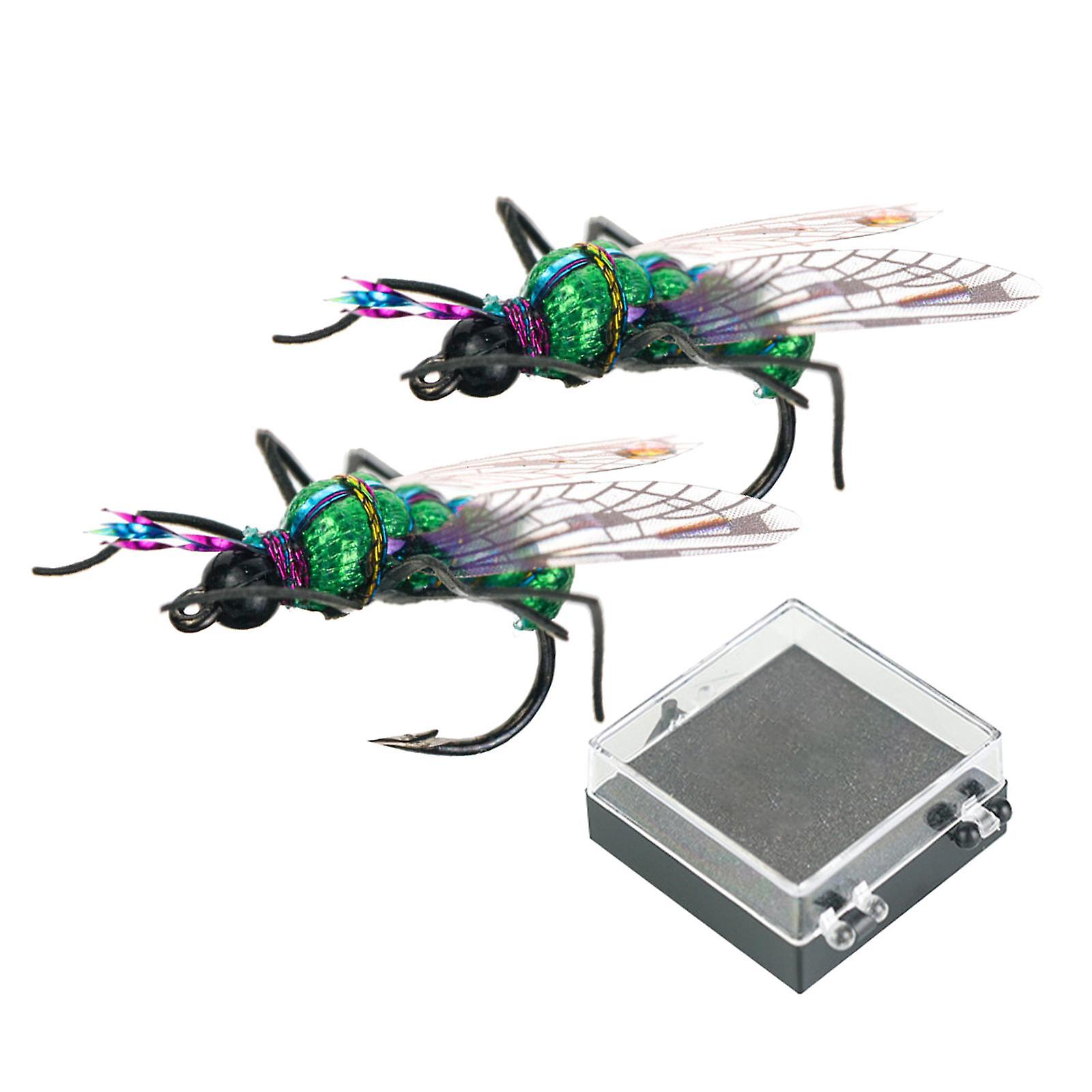 2x Simulation Angeln Insektenköder Spritzende Fliegen/Mücke/Bienenköder 14mm