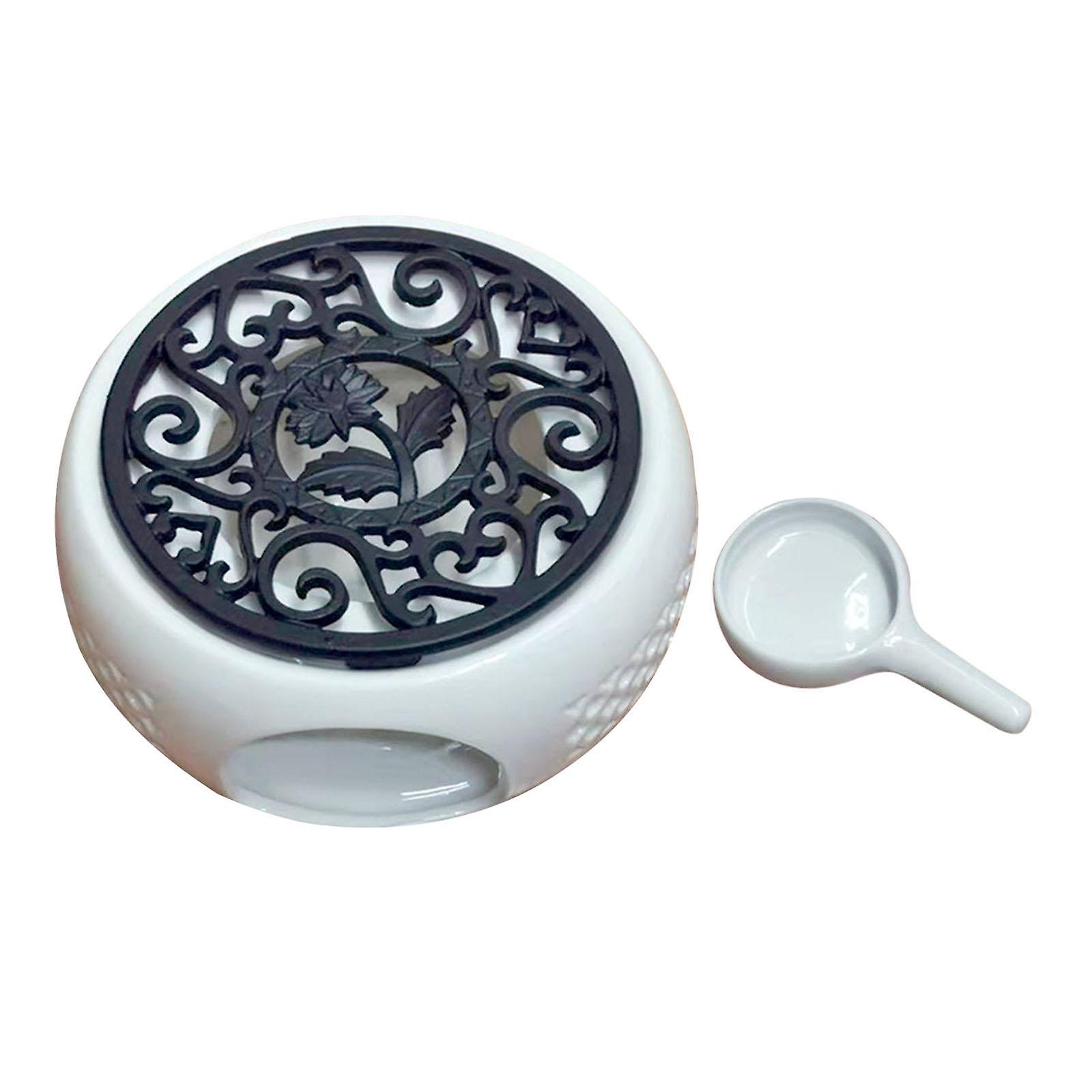 Round Ceramic Teapot Warmer Warming Holder for Heating Coffee Milk or Tea