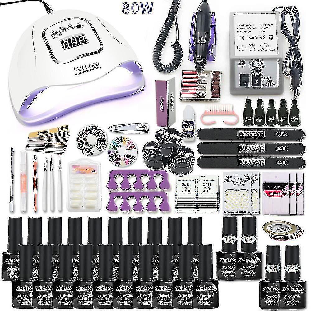 Manikür Seti Akrilik Tırnak Kiti 120/80/54w Tırnak Lambası 35000rpm Tırnak Matkap Makinesi Jel Tırnak Polisi Seçin