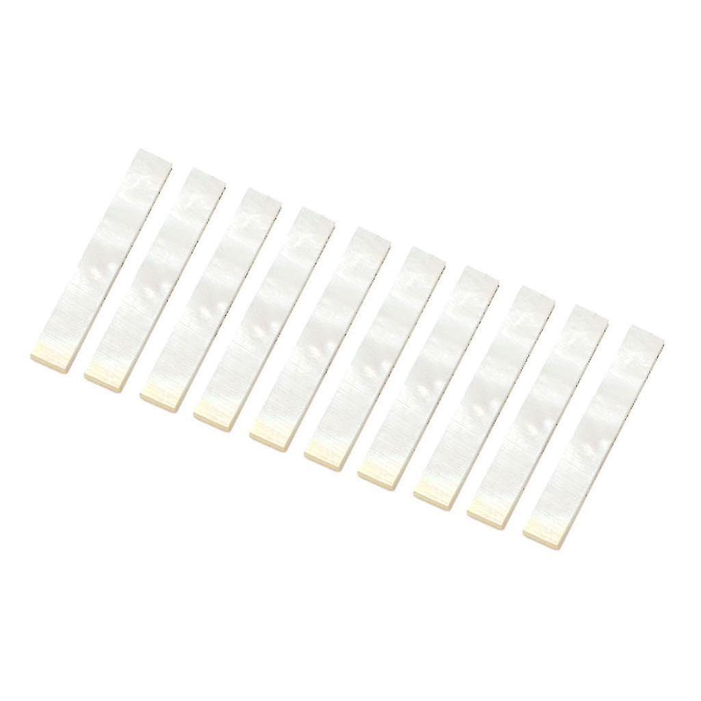 10 Xギター指板、マンドリン、バンジョー、ウクレレDIYパーツ用のホワイトマザーオブパールシェルインレイブランク