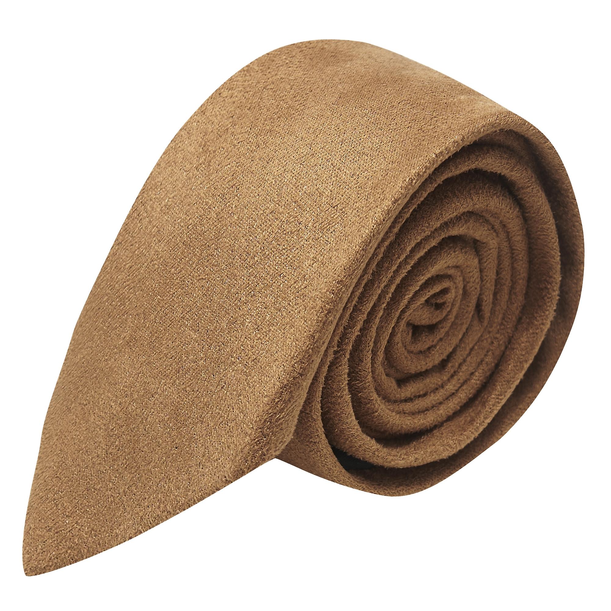 Golden Brown Suede Tie