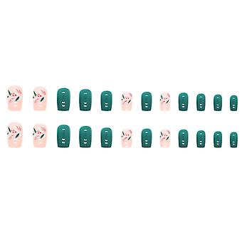 Emerald Square Mid-length Fake Nails Durable & Never Splitting Comfort Fake Nails For Women And Girl Nail Salon