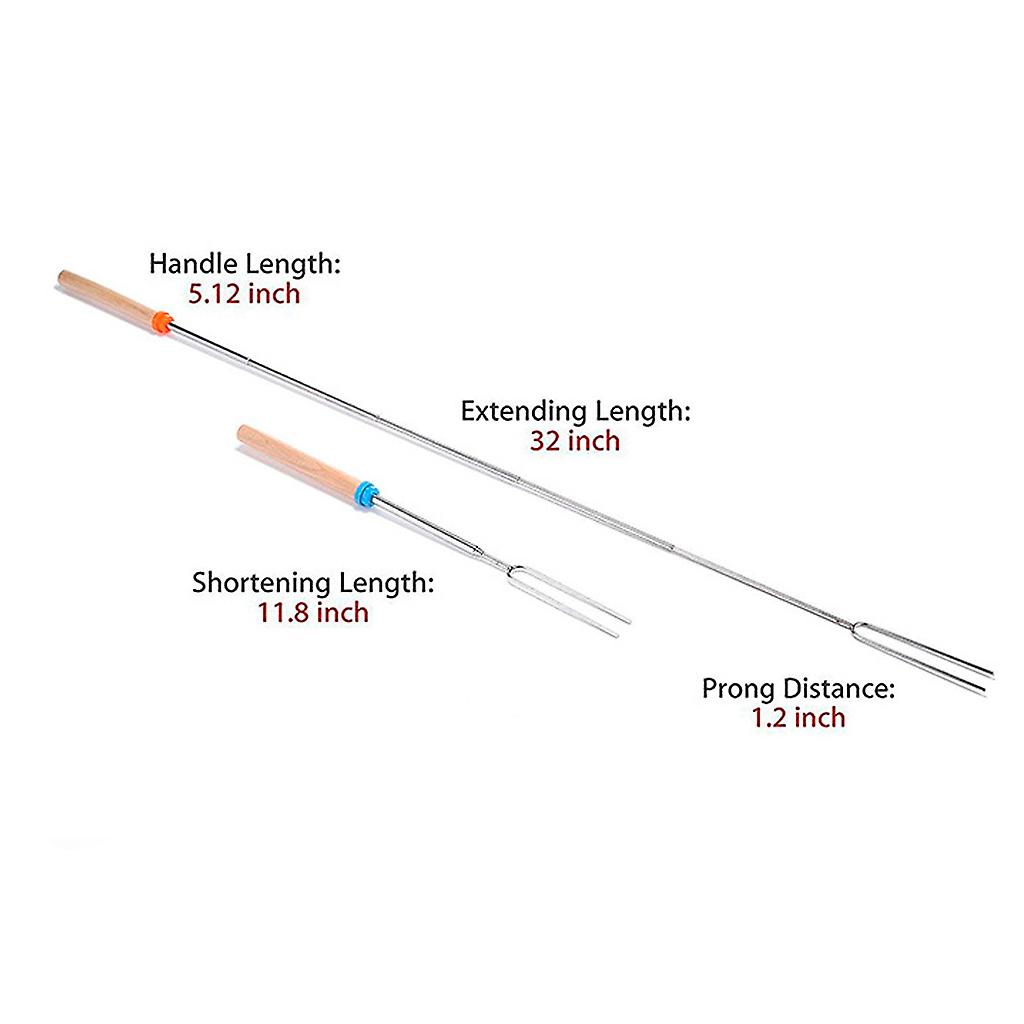 Telescoping BBQ Stick Metal High Temperature Resistance Fork Gadget