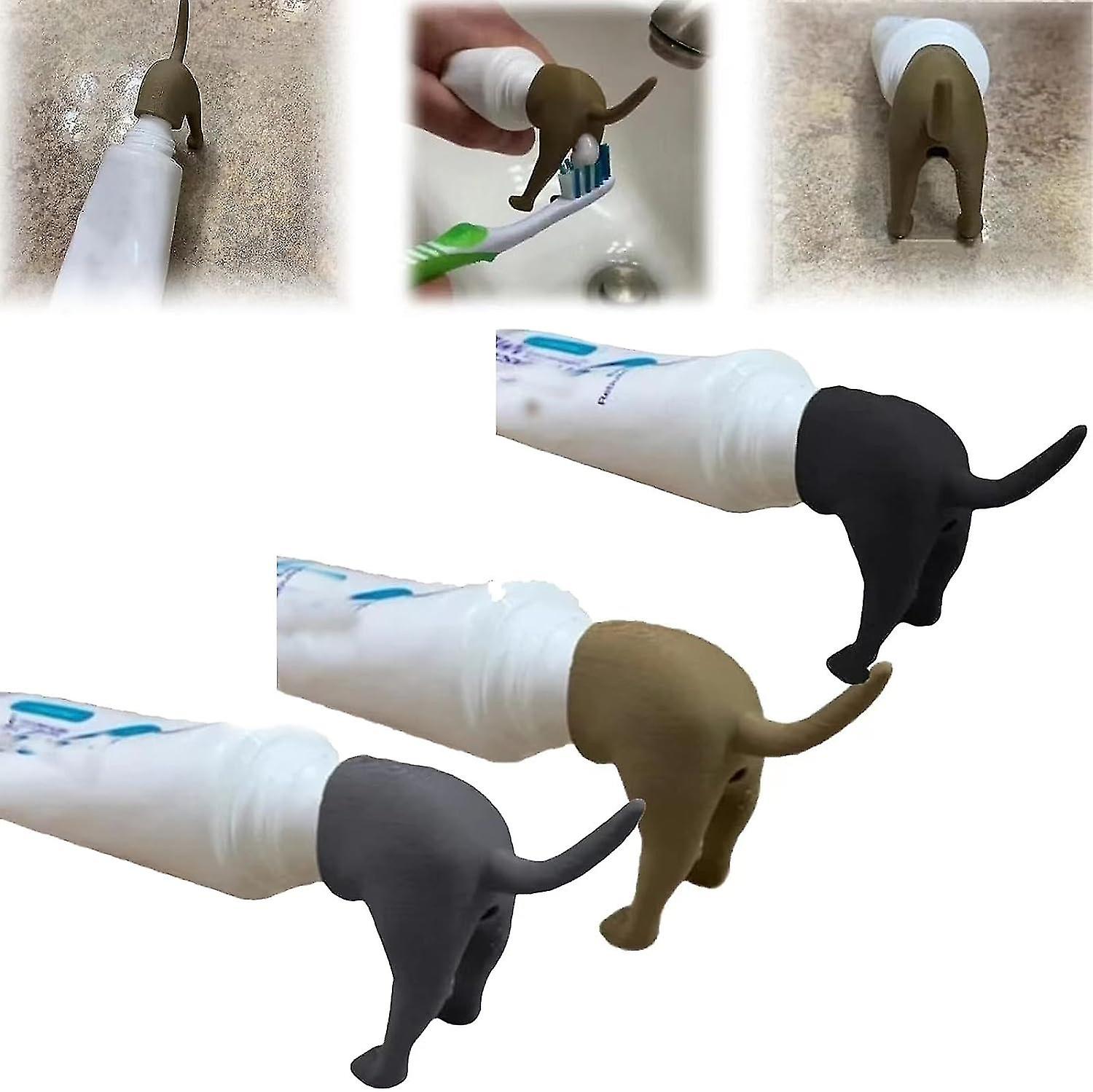 Pooping Dog Butt Toothpaste Topper, Funny Toothpaste Dispenser Cap, Dog Pooping Toothpaste Cap, Toothpaste Squeezer Toothpaste Accessory