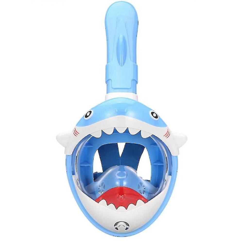 Diving Snorkeling Masks Full Dry Child Snorkeling Full Face Mask Cartoon Anti-fog Diving Mask Blue