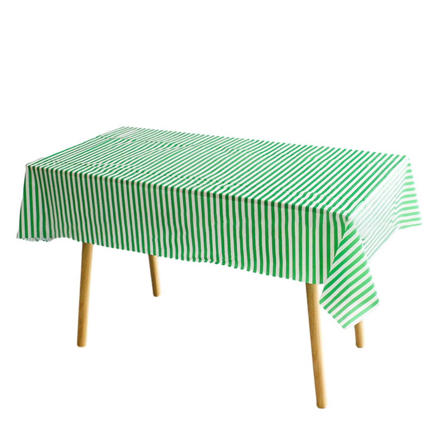 Dining Table Cover Stripes Print Waterproof Fadeless Tear Resistant Home Decoration Bright Color One